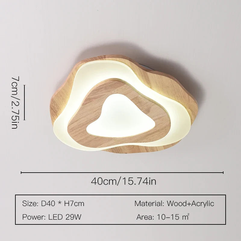 lustre led moderne en bois pour chalet loft intelligent