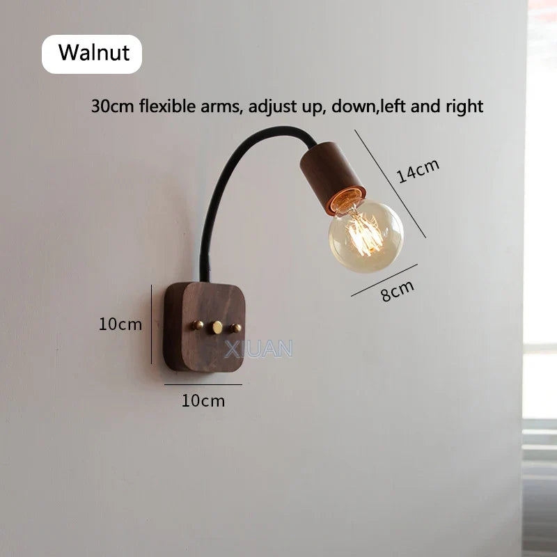 applique murale wabi sabi style rétro avec bras flexible à 360 degrés