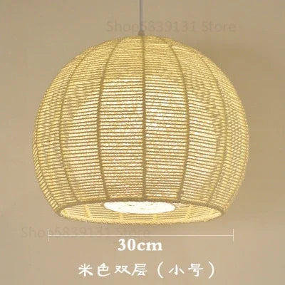 luminaire led nordique moderne en fer et corde de chanvre