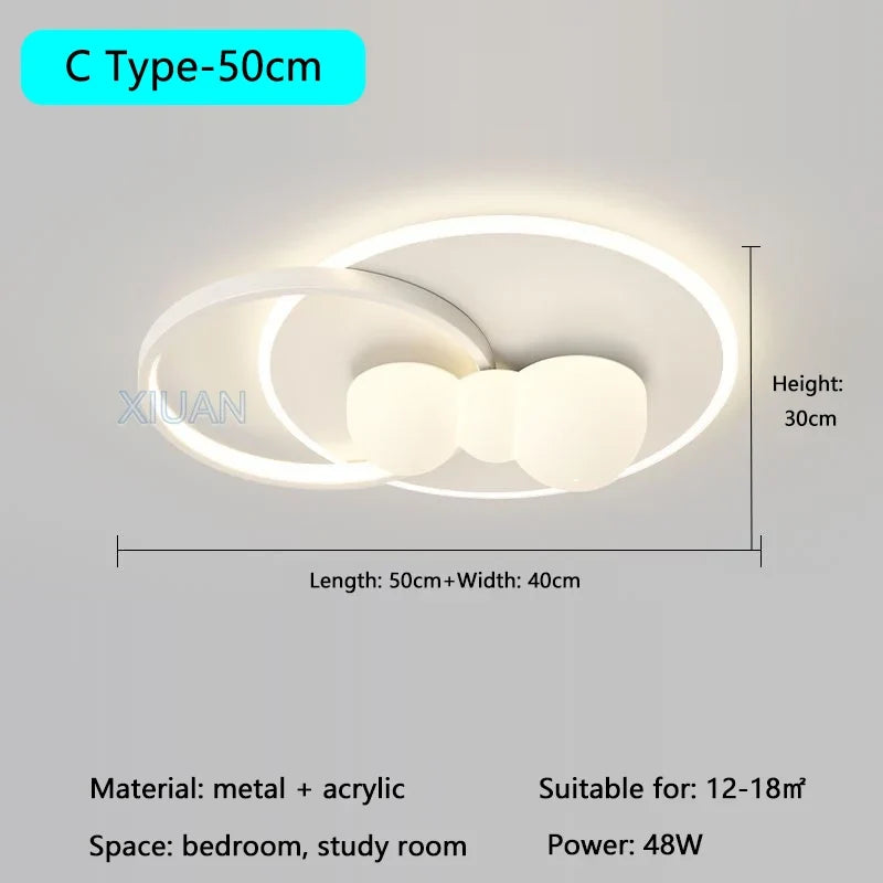 plafonnier minimaliste avec bulle suspendue et lustre en nuage