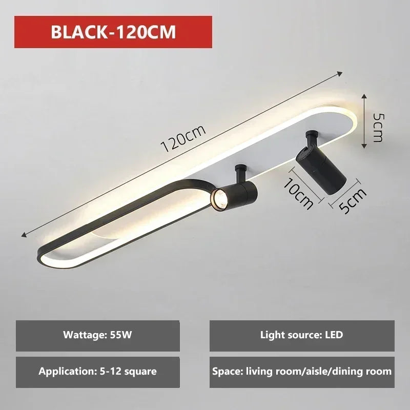 plafonnier moderne à leds avec projecteur pour décoration maison