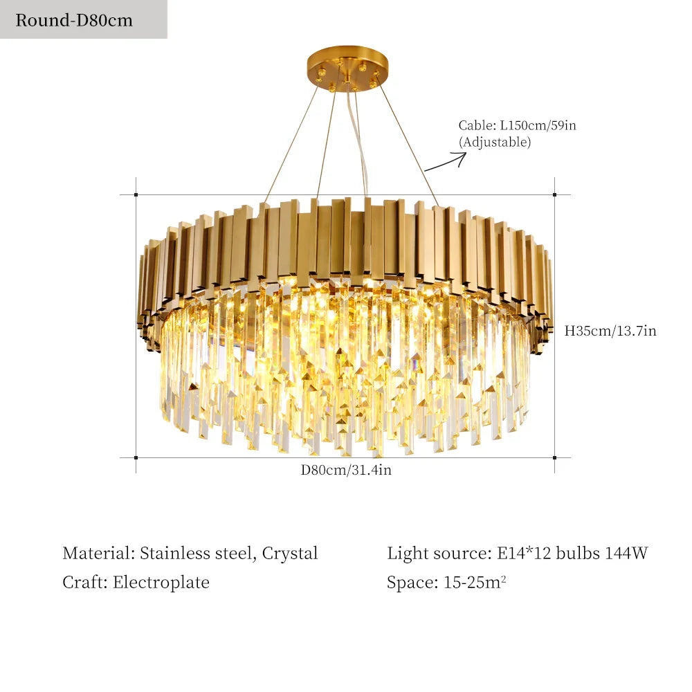 lustre en cristal moderne pour décoration intérieure élégante