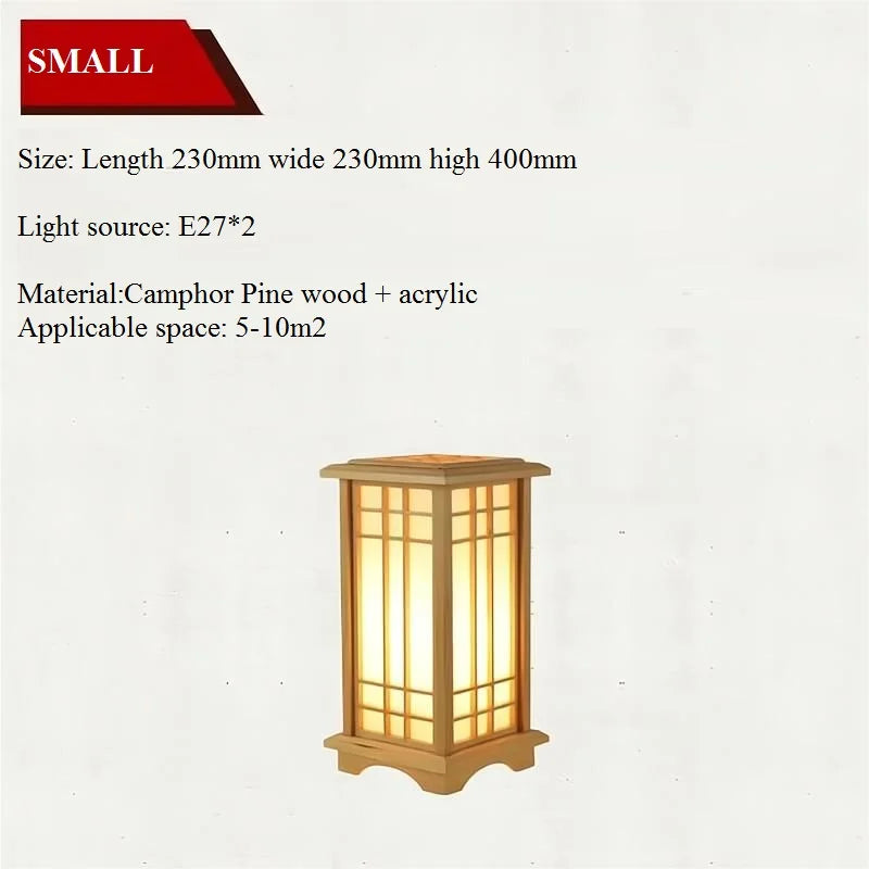 lampadaire japonais en bois massif pour intérieur lumineux