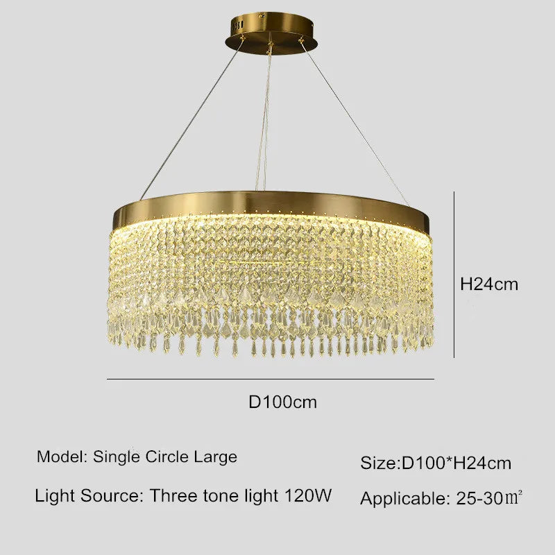lustre en cristal led design moderne pour décoration intérieure