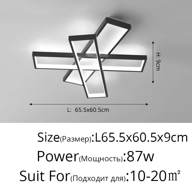 lustre moderne minimaliste avec télécommande et gradation
