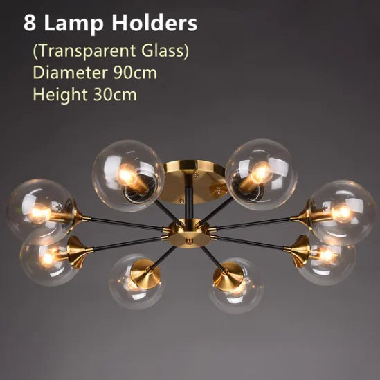 lustre moderne en verre boule pour un éclairage élégant