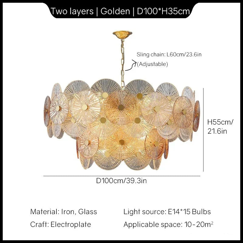 lustre moderne en verre design pour décoration intérieure