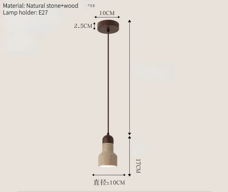 suspension en marbre travertin luminaire décoratif d'intérieur longueur réglable