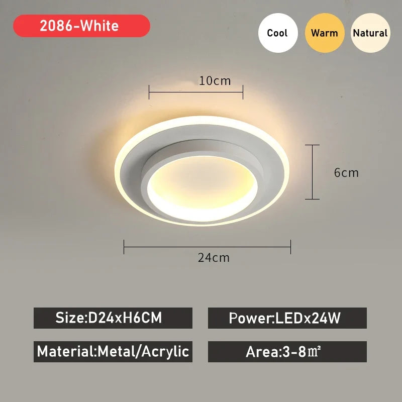 Moderne Led allée lumière plafonniers vestiaire couloir balcon Foyer plafonnier acrylique décoration maison lustre Luminaire