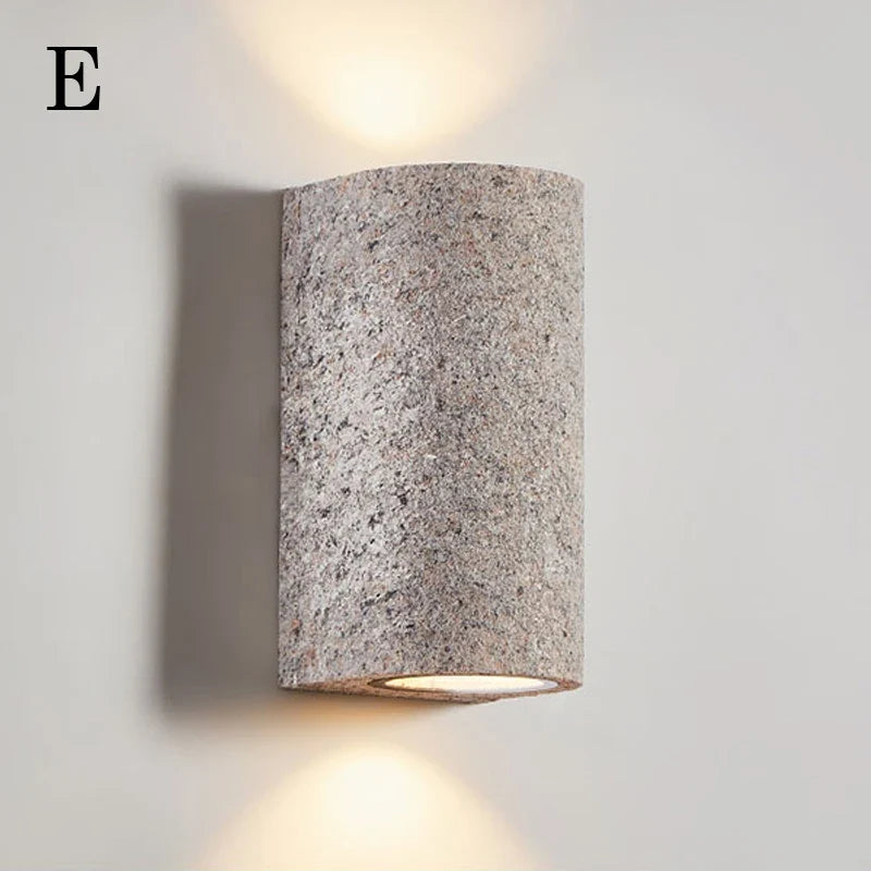 applique murale led wabi-sabi japonais rétro en ciment
