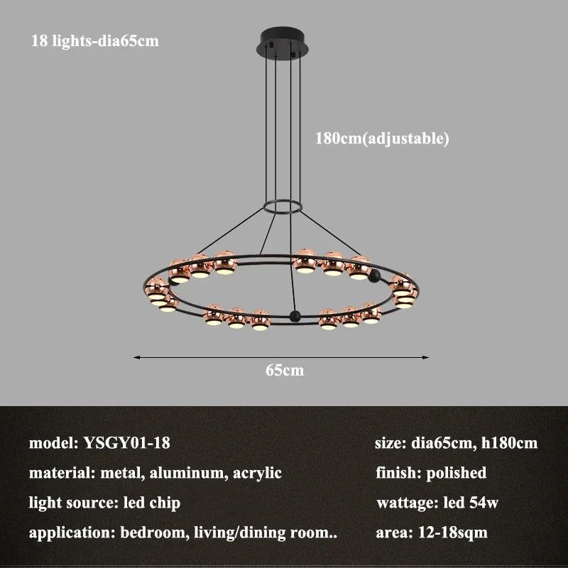 lustre LED circulaire moderne design nordique pour intérieur élégant