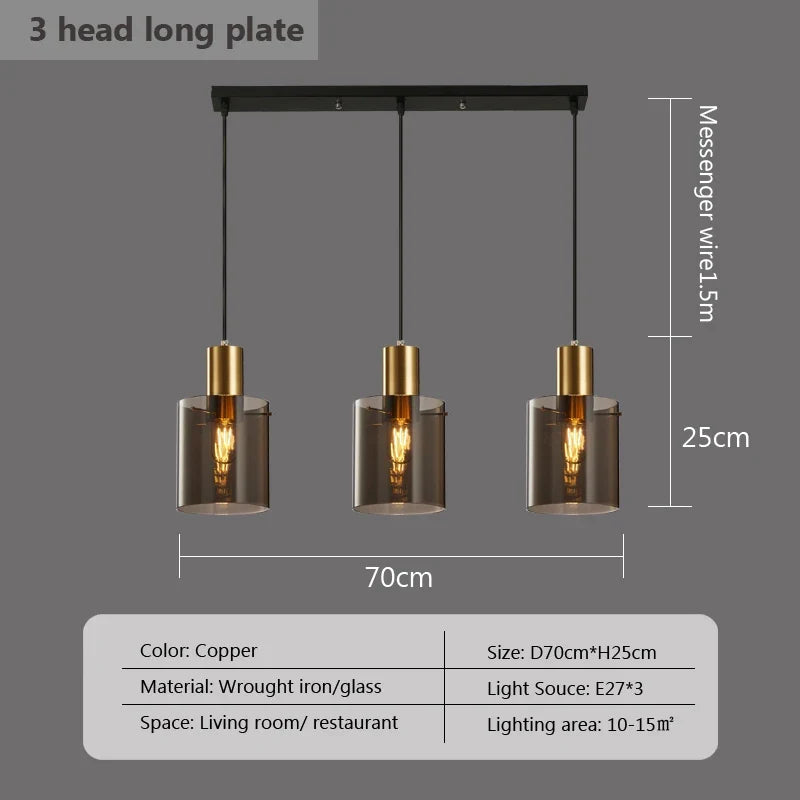 suspension moderne en verre pour éclairage intérieur élégant