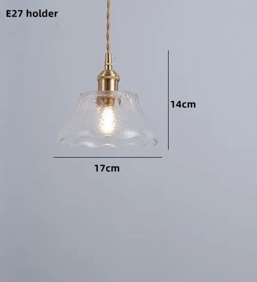 suspension nordique en verre teinté et cuivre élégant