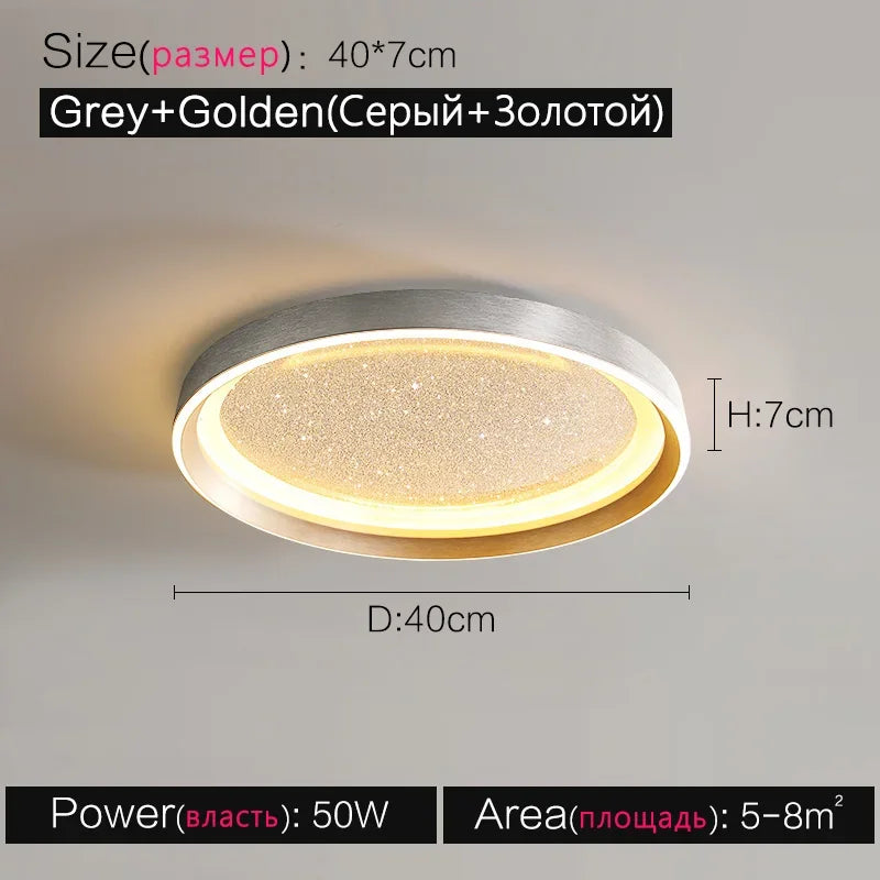 Modern Lights Round Ceiling Lamp Starry Sky Bedroom Lustre Simple Balcony Lampara Porch Creative Personality Room Chandeliers