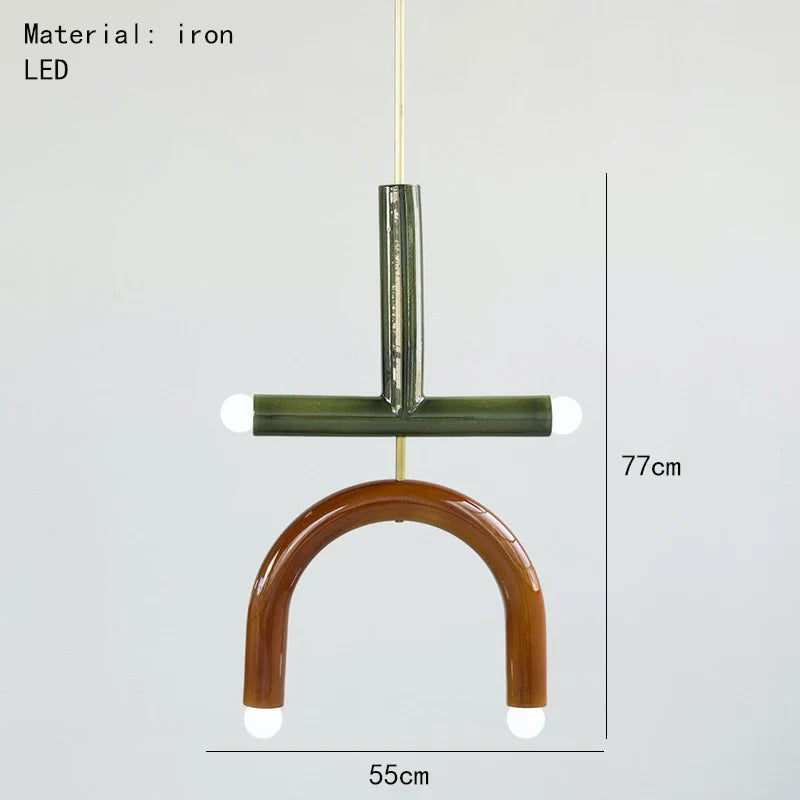 lustre arc-en-ciel métallique fil art déco suspendu réglable