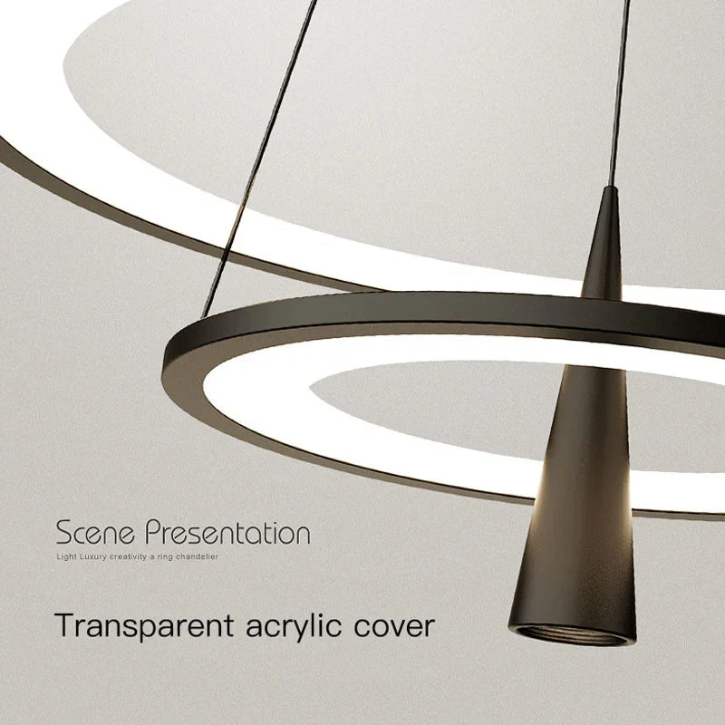 lustre moderne en cercle pour décoration intérieure élégante