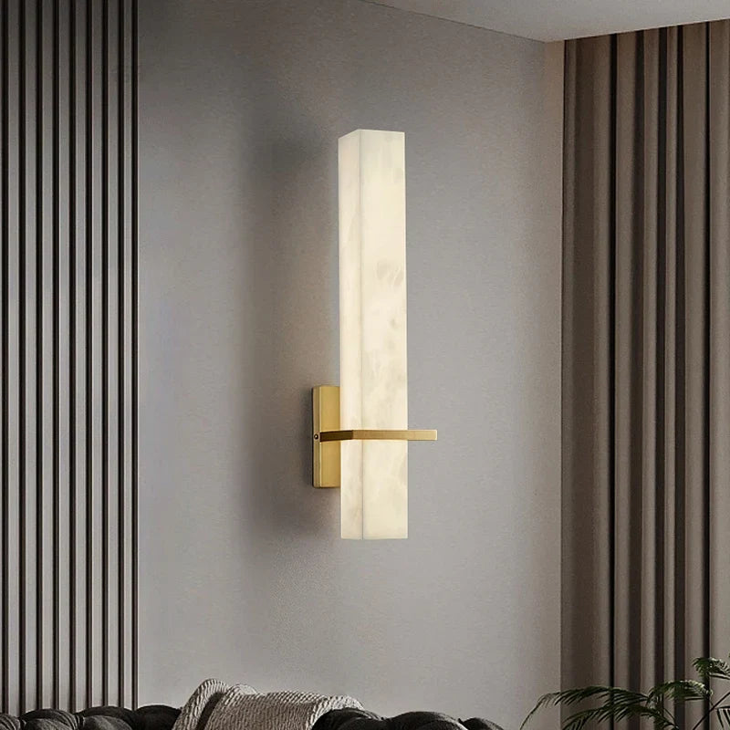applique murale de luxe en cuivre et marbre pour intérieur élégant