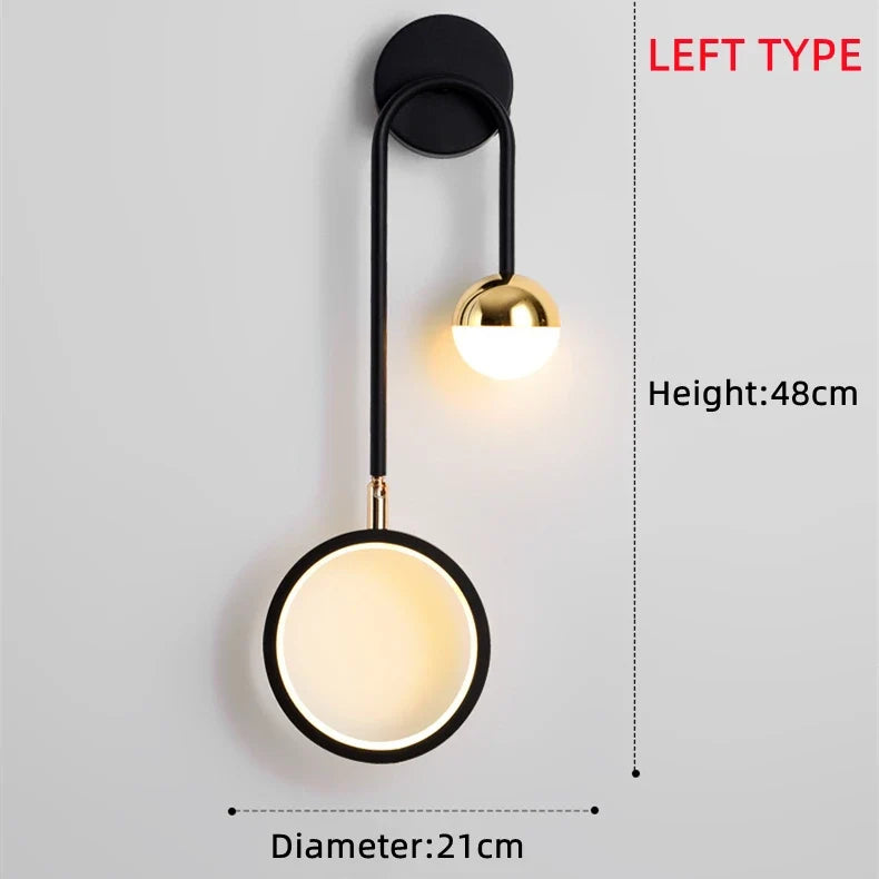 applique murale led rotative moderne nordique de luxe décorative