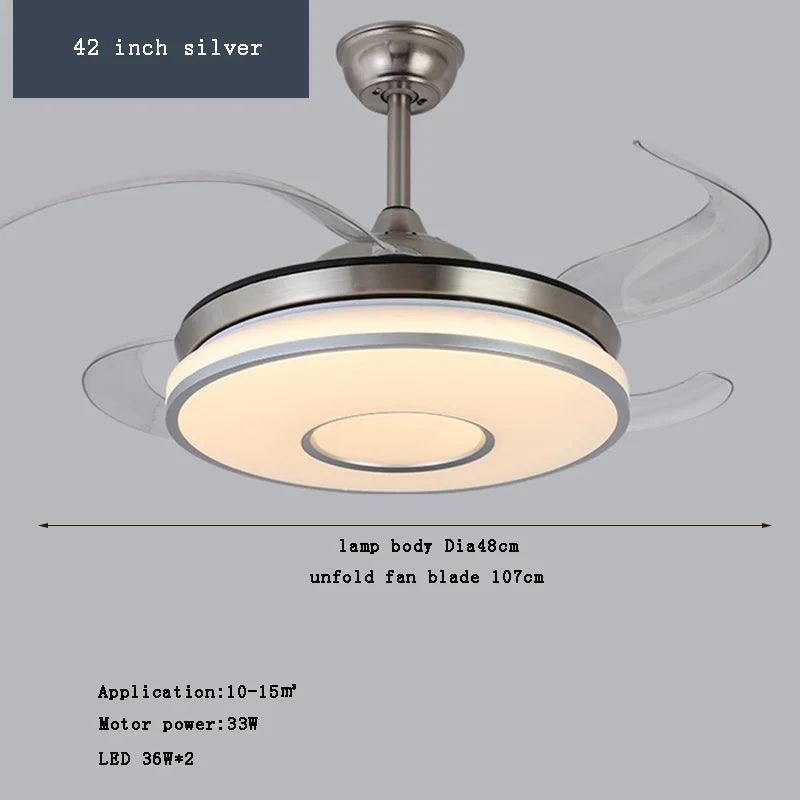 plafonnier led intelligent à pales rétractables design moderne