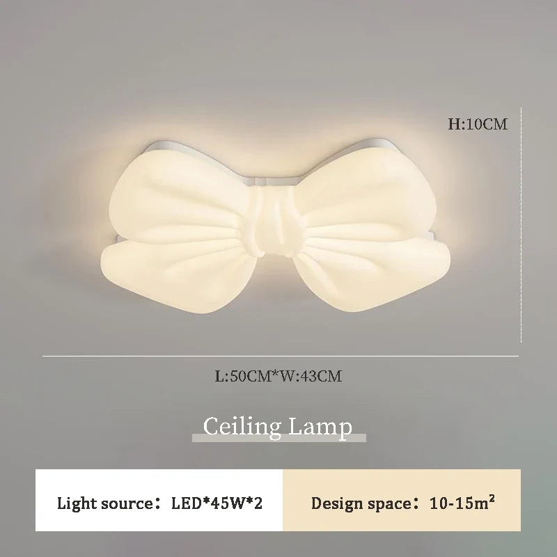 plafonnier led à nœud romantique pour petite fille