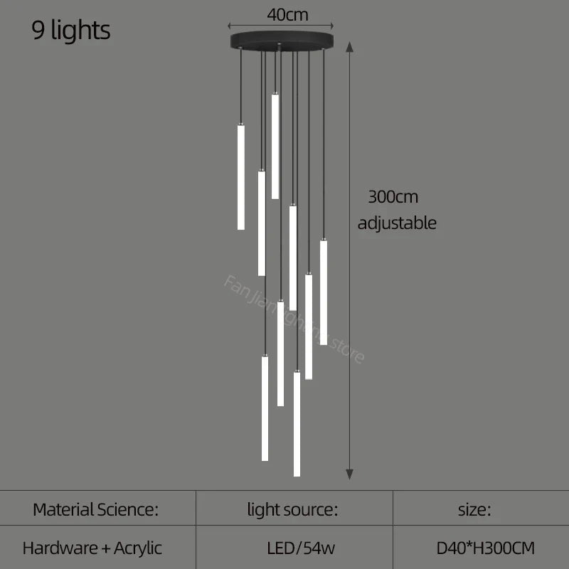 lustre moderne minimaliste de luxe pour duplex