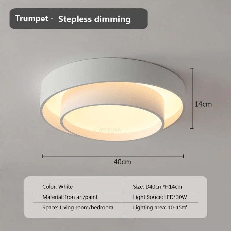 Plafonnier moderne led minimaliste blanc double rond