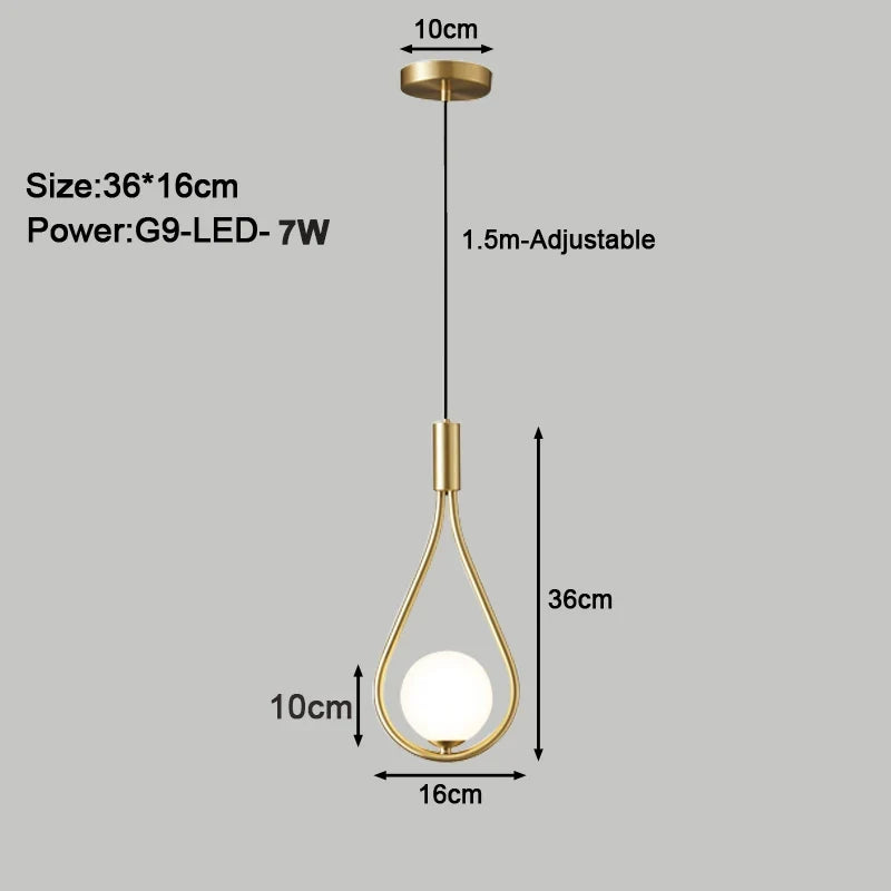 Suspension LED d'intérieur avec cordon G9