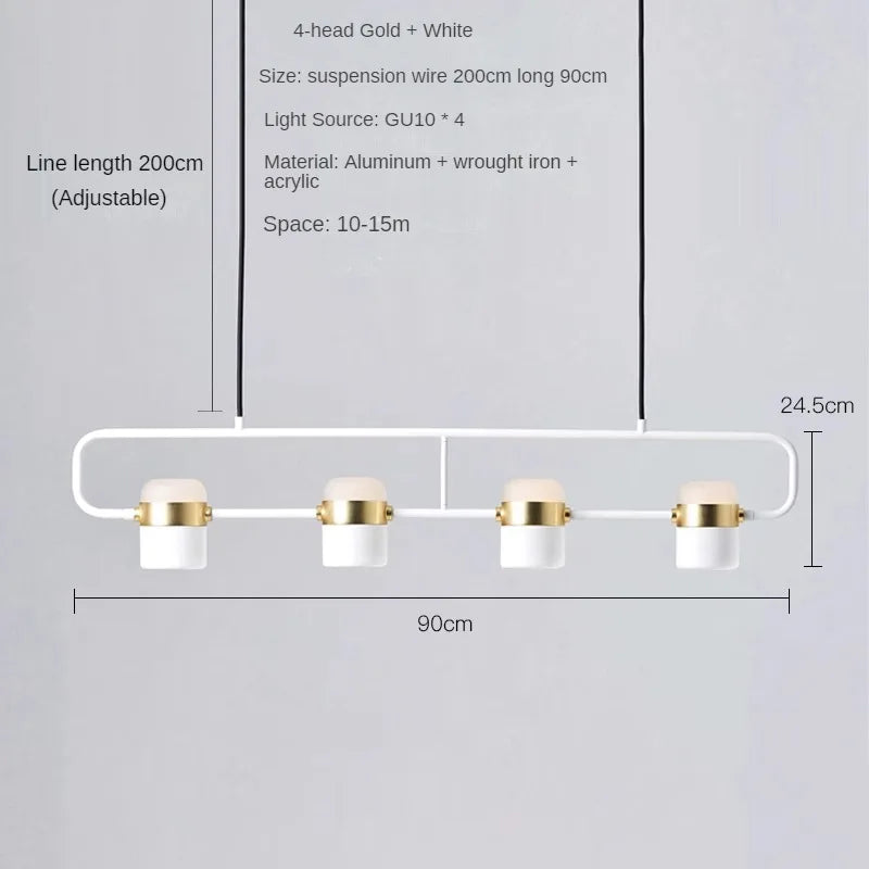 Nordic Designer Strip Restaurant Chandelier Minimalist Creative Bar Table Lamp, Bedroom Bedside Decoration Small GU10 Chandelier
