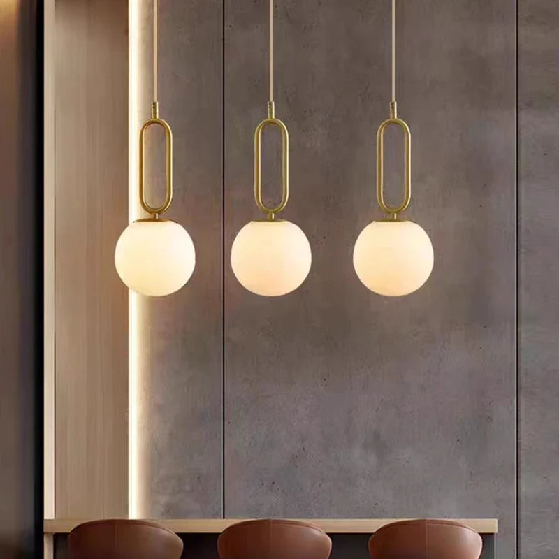 lampe suspendue led en laiton et marbre naturel décorative réglable