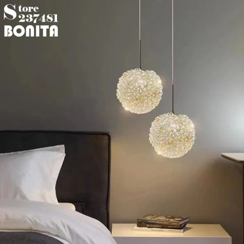 suspension en cristal k9 forme de fleur design moderne et luxueux