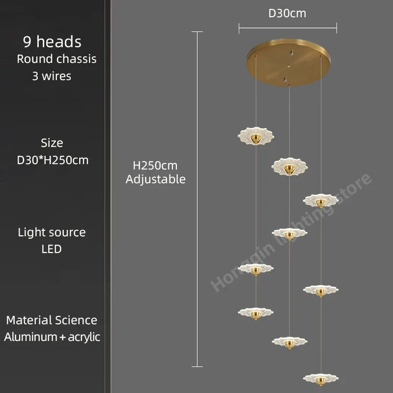 lustre moderne à led pour éclairage intérieur décoratif