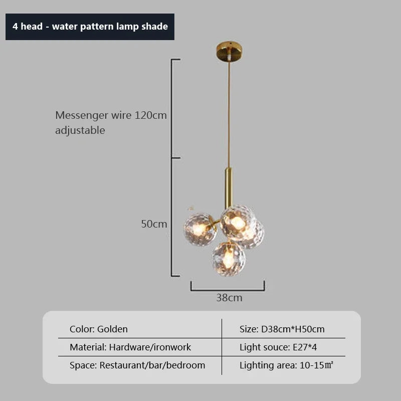 suspension moderne en verre pour décor intérieur élégant