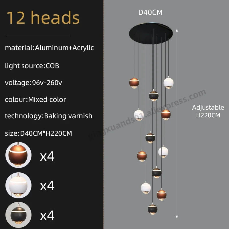 lustre créatif pour éclairage minimaliste et moderne