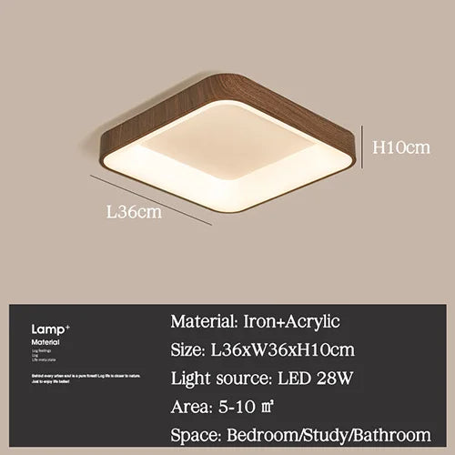 plafonniers led imitation bois éclairage rond rectangle carré