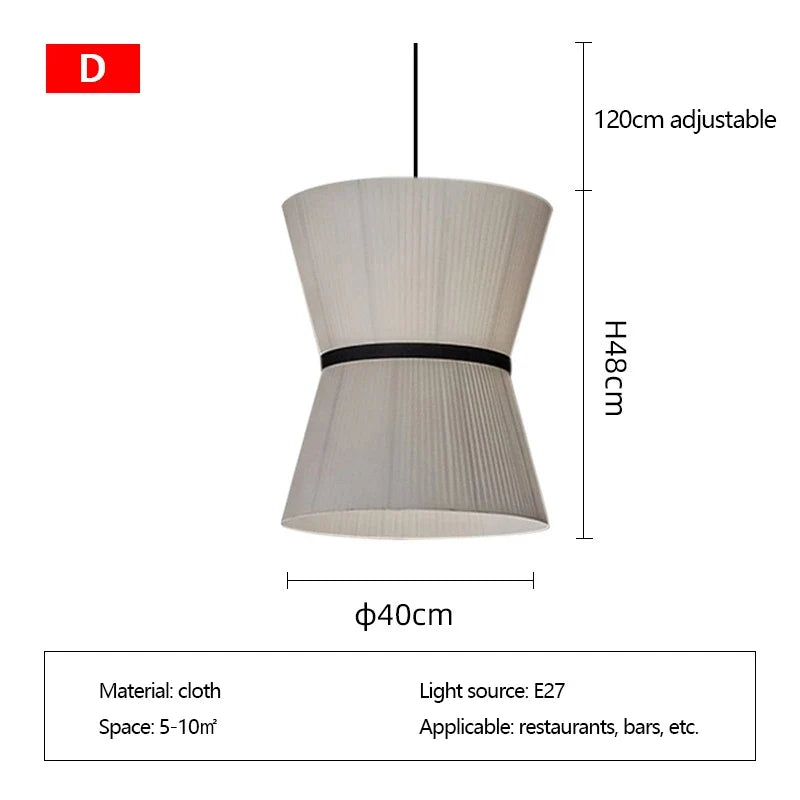 lustre moderne en tissu chinois pour décoration intérieure élégante