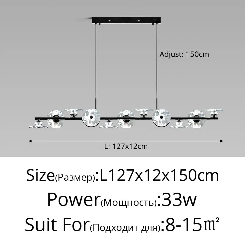 suspension moderne minimaliste en verre et éclairage led créatif
