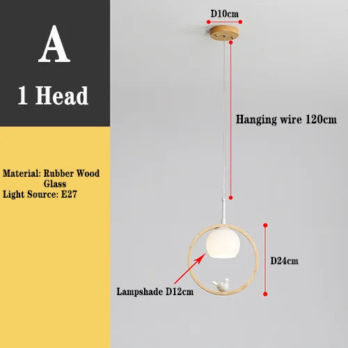 suspension modernes en bois avec led intégrée