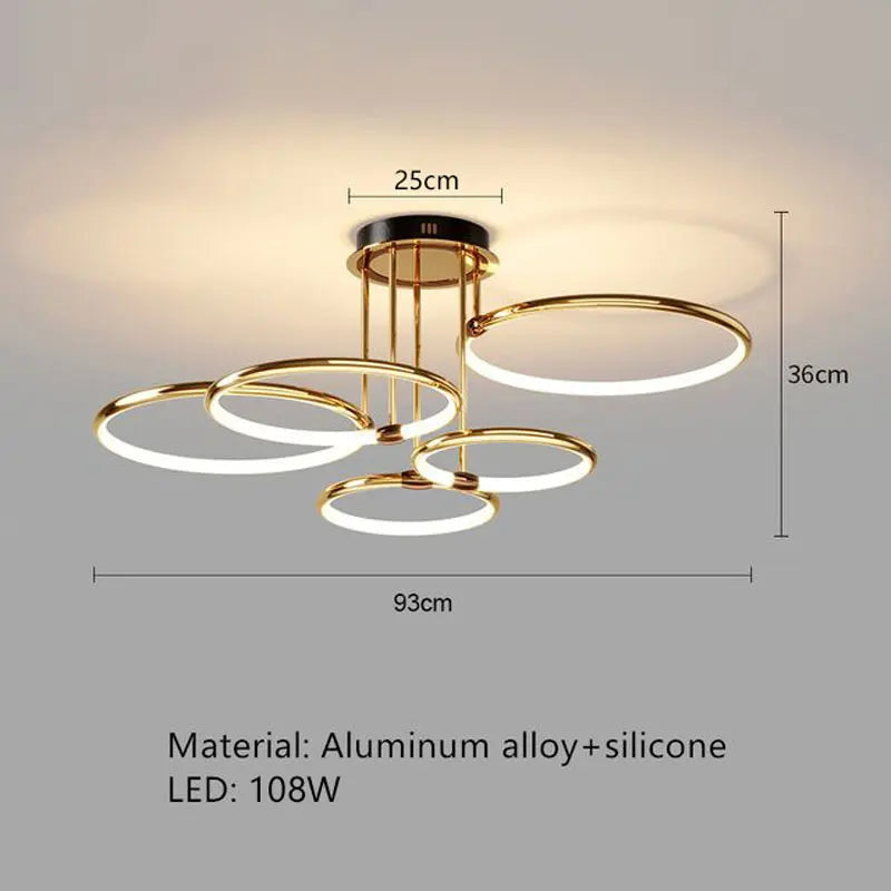 Plafonnier LED noir doré