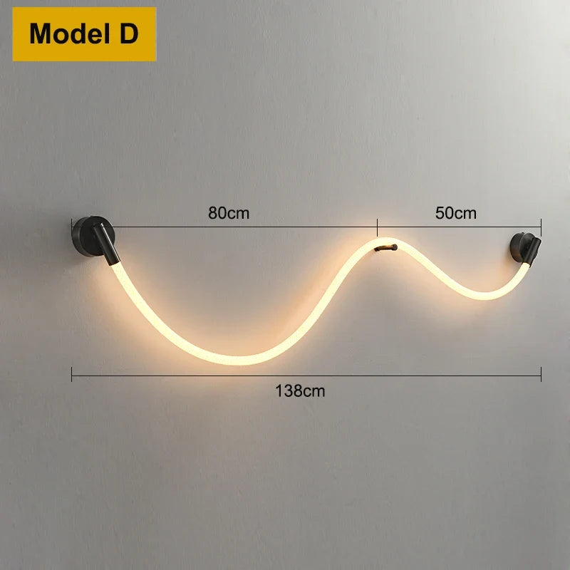 Applique murale moderne en Tube de néon LED tissé en Silicone