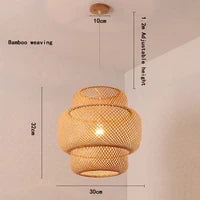 Suspension Bambou rotin lumière lampara Techo bambou paille lustre lumière décoration de la maison Art déco plafond suspension lustre