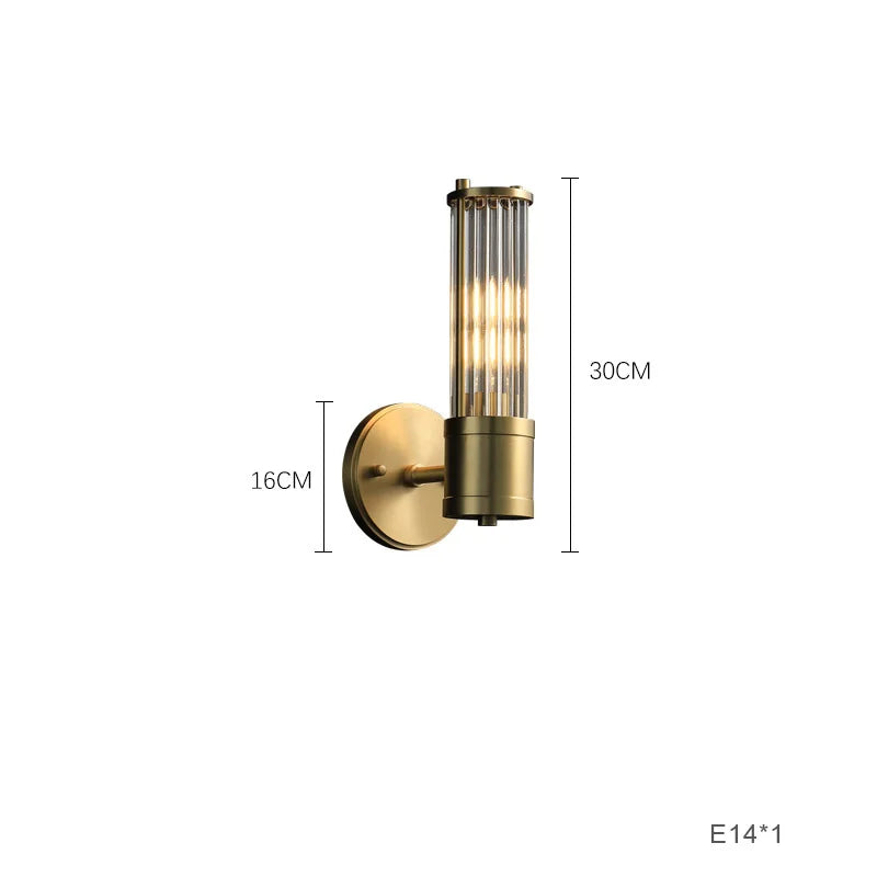 applique murale led minimaliste moderne en laiton brossé