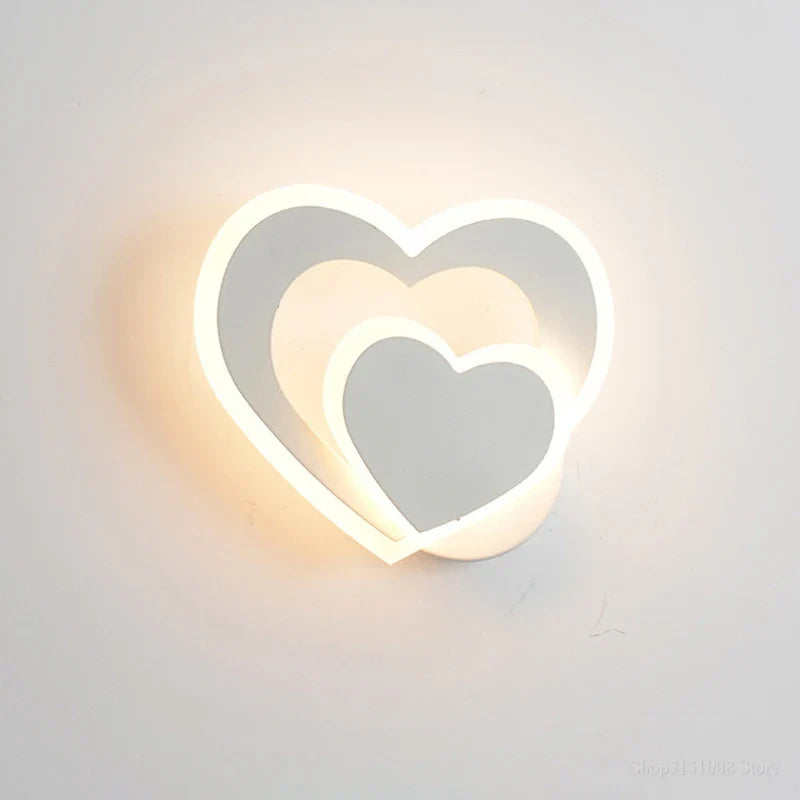 applique murale led design coeur nordique moderne