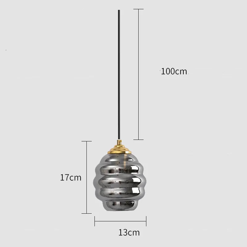suspension moderne en verre teinté pour décoration intérieure