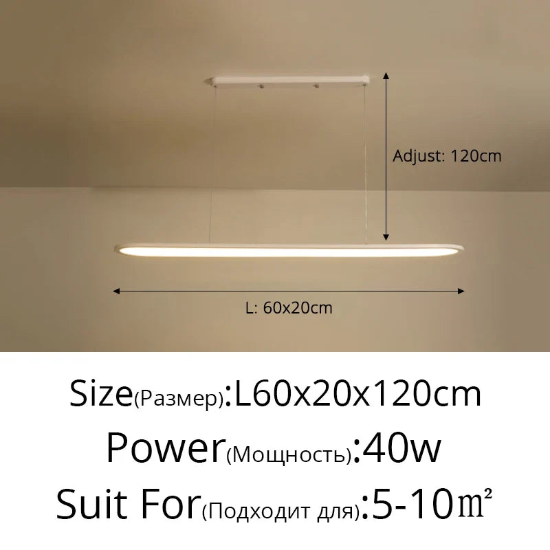 lustre moderne nordique simple led rectangulaire pour bar