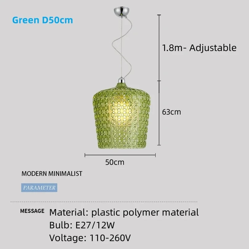 lustre italien moderne creux décoratif avec lumières led acryliques