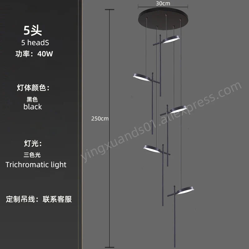 lustre moderne suspendu en acrylique design créatif 2023 à LED