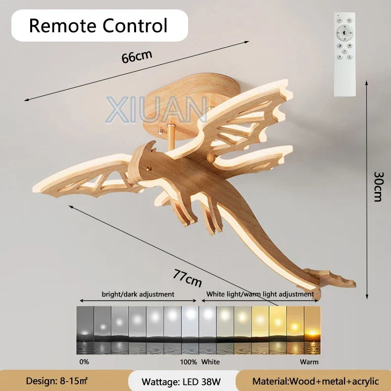 plafonnier led dragon pour enfants style nordique naturel