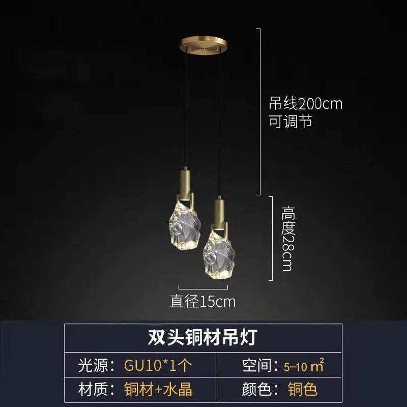 suspension en cristal de luxe pour décoration intérieure élégante