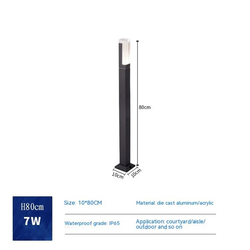 colonne lumineuse led extérieure étanche pour jardin et paysage