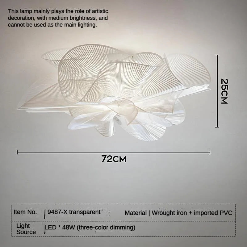 Plafonnier LED en PVC noir pour chambre à coucher